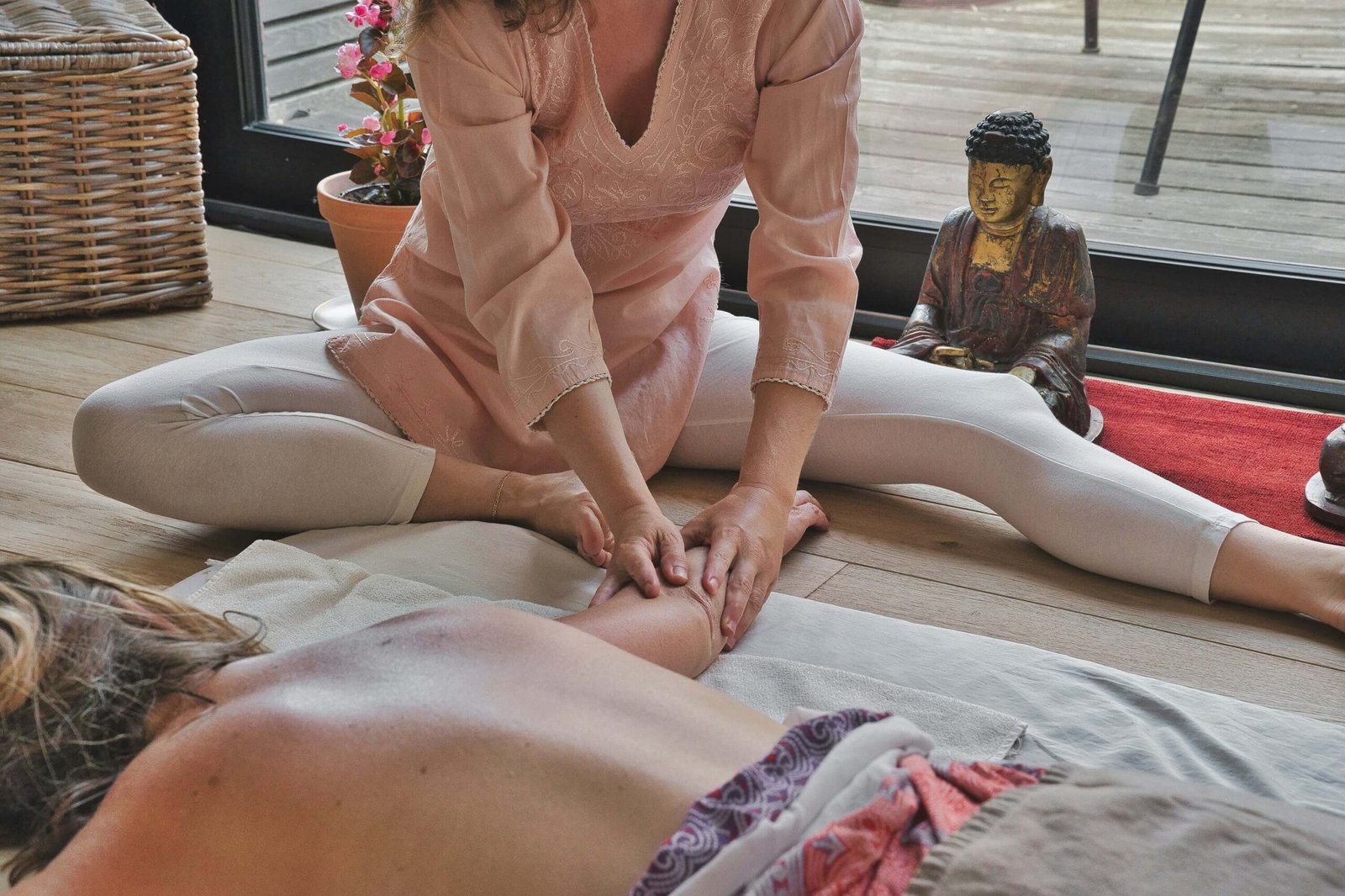 A woman getting a massage at one of the Mauritius retreats.